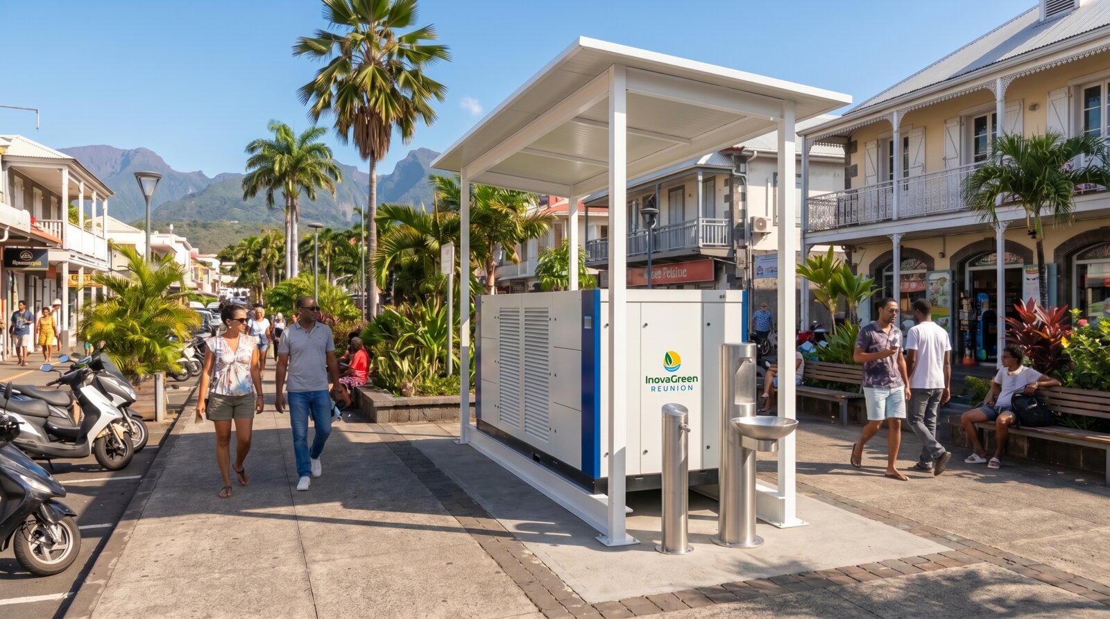 Point d'eau public alimenté par eau atmosphérique pour collectivités et sites isolés